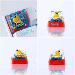 Gengar Pikachu Charizard Eevee Custom Resin Micro Transparent Key Cap Mechanical Creative Single Computer Keyboard Cap