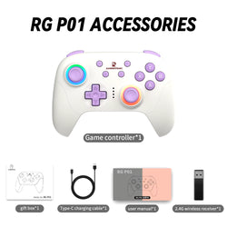 ANBERNIC RG P01 RGP01 Controller Wired Wireless Gamepad RGB  Effect Joystick Bluetooth Game Controller for PC Android IOS