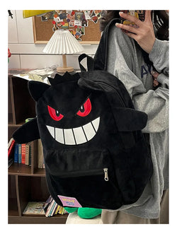 Pokemon Gengar Pikachu Plush Backpack Trendy Cool Large Bag Cute Cartoon Kawaii Couple Gift Storage Toys Anime Accessories