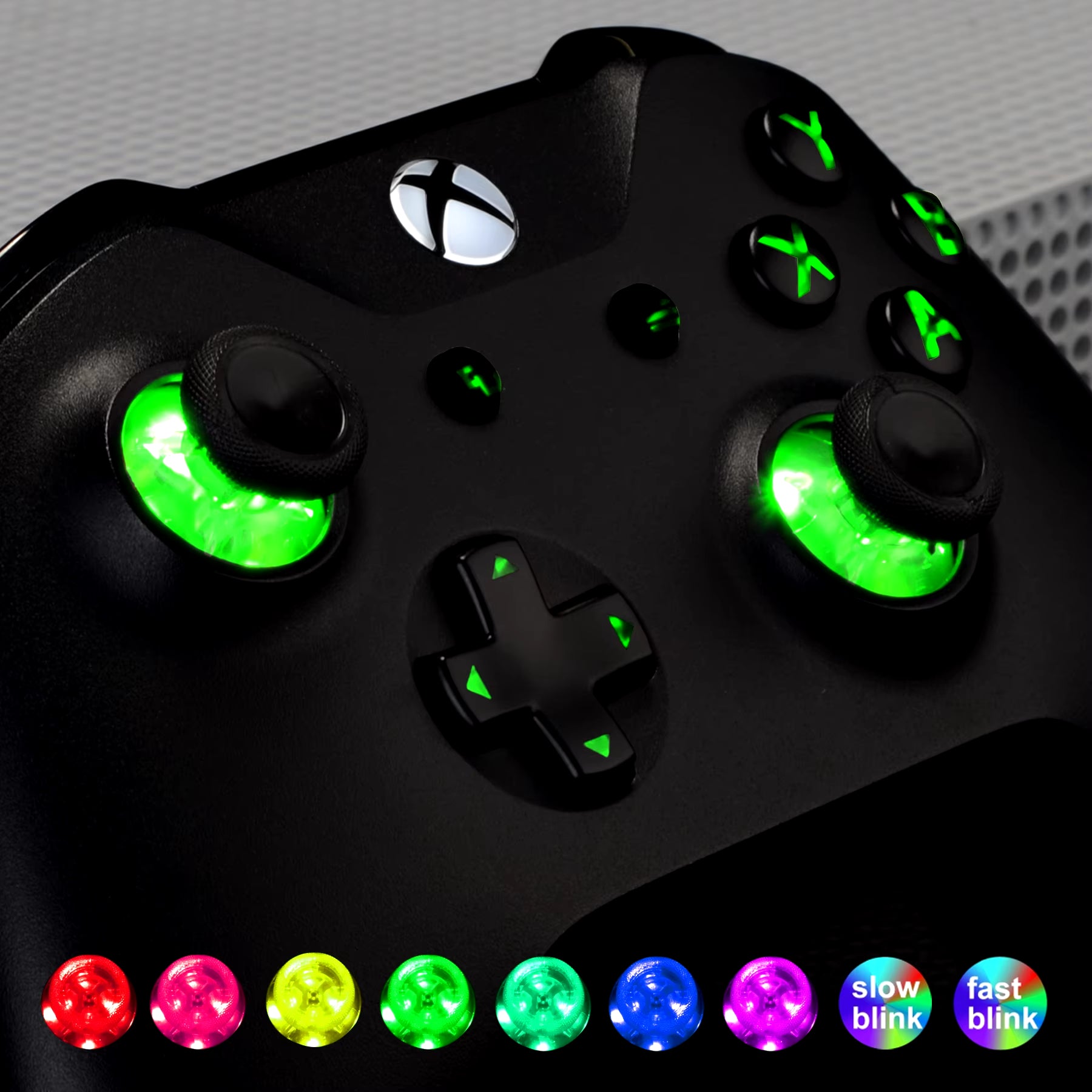 Multi-Colors Luminated (DTF) LED Kit for Xbox One Standard Xbox One S / X Controller, D-Pad Thumbstick ABXY Buttons