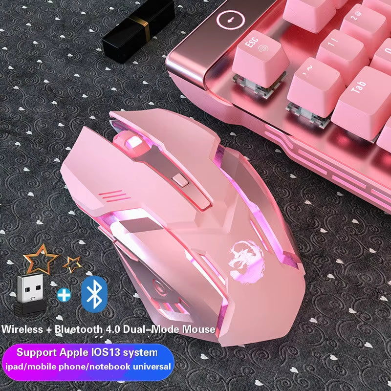 Ergonomic Wired Gaming Mouse 6 Buttons LED 2400 DPI USB Computer Gamer Mouse K3 Pink Gaming Mouse and Mouse Pads for PC Laptop