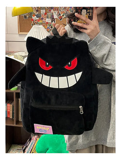 Pokemon Gengar Pikachu Plush Backpack Trendy Cool Large Bag Cute Cartoon Kawaii Couple Gift Storage Toys Anime Accessories