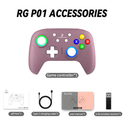 ANBERNIC RG P01 RGP01 Controller Wired Wireless Gamepad RGB  Effect Joystick Bluetooth Game Controller for PC Android IOS