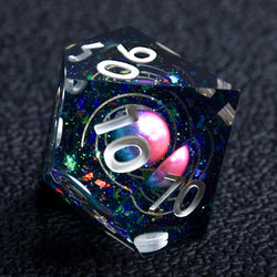 DND Galaxy Dice Set Handmade Planets Supended in Galactic Swirls for RPG and Table Games