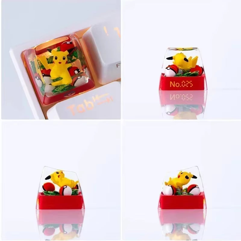 Gengar Pikachu Charizard Eevee Custom Resin Micro Transparent Key Cap Mechanical Creative Single Computer Keyboard Cap