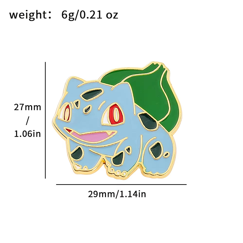 Anime Brooch Pins for Backpack Brooch Pokeball Gengar Meowth Pikachu Squirtle Cute Enamel Pin Kids Gift Accessories