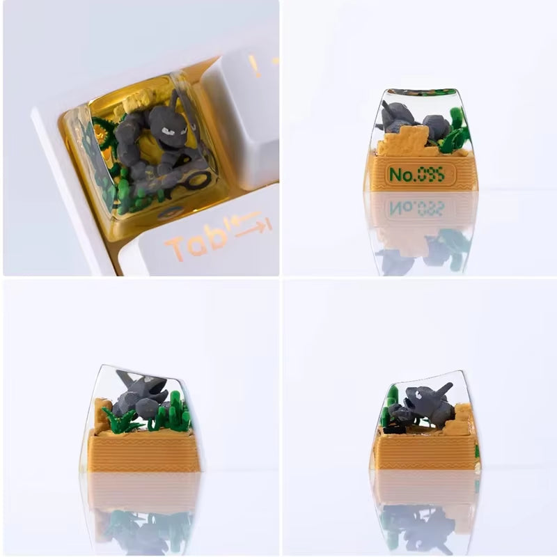 Gengar Pikachu Charizard Eevee Custom Resin Micro Transparent Key Cap Mechanical Creative Single Computer Keyboard Cap