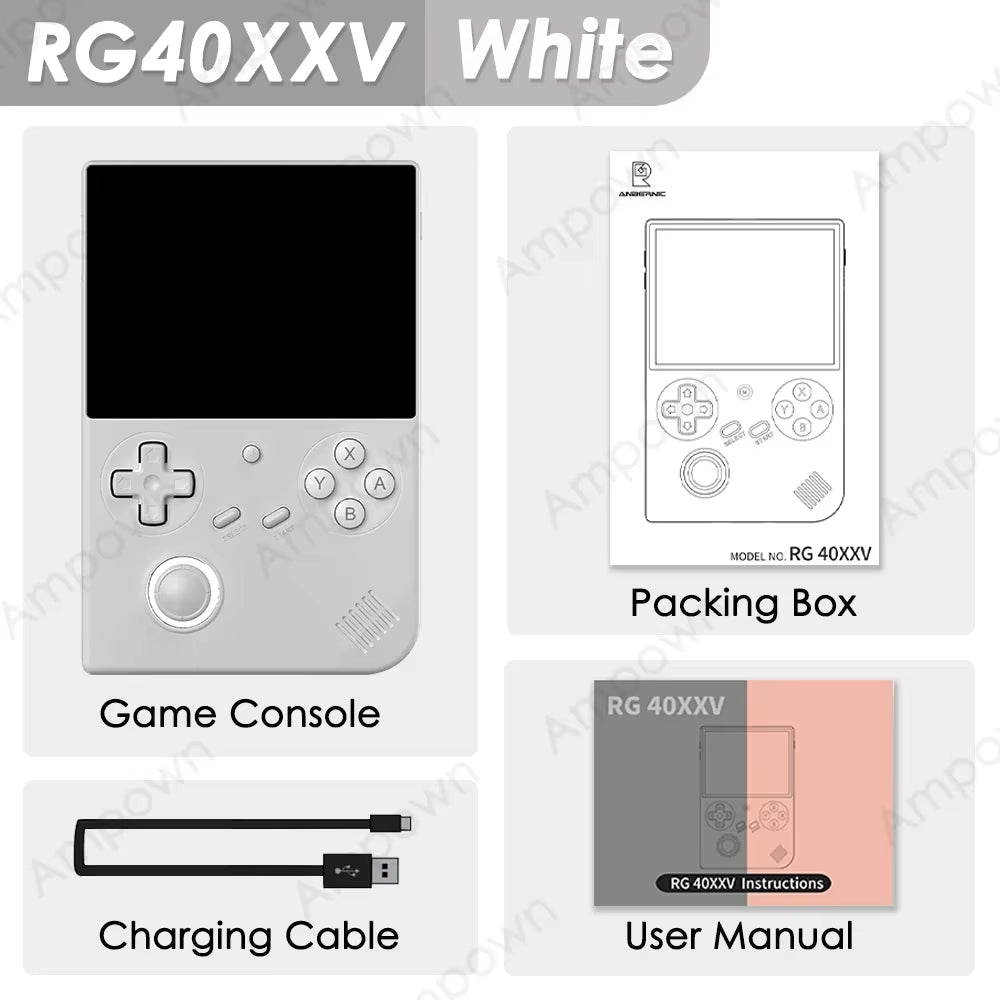 RG40XXV Handheld Game Console 4'' IPS Screen Video Output Joystick RGB Lighting Effect Streaming RG 40XXV E-Book Player