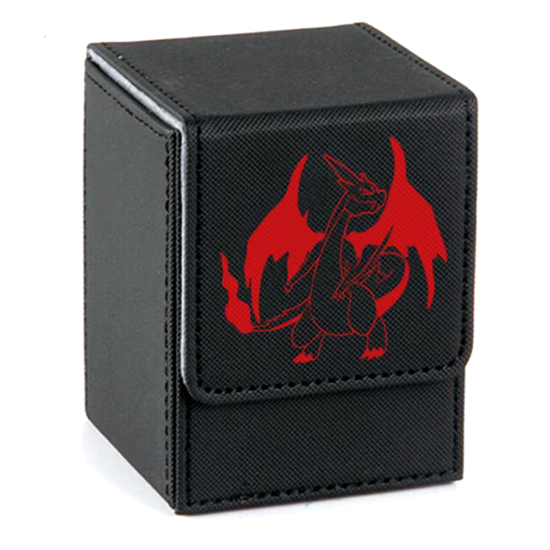 Cards Box Pokemon PTCG Mewtwo Gengar Snorlax Charizard Anime Game 100+PU Magnetic Attraction Card Protection Storage Box Gifts