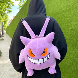 Kawaii Pokemon Gengar Backpack Plush Bag Cosplay Student Cartoon School Bag for Kids Birthday Gift