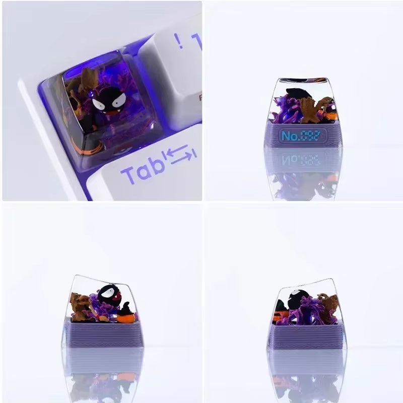 Gengar Pikachu Charizard Eevee Custom Resin Micro Transparent Key Cap Mechanical Creative Single Computer Keyboard Cap