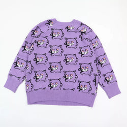 Gengar Pokemon X Maener Crewneck Sweater Black/Purple