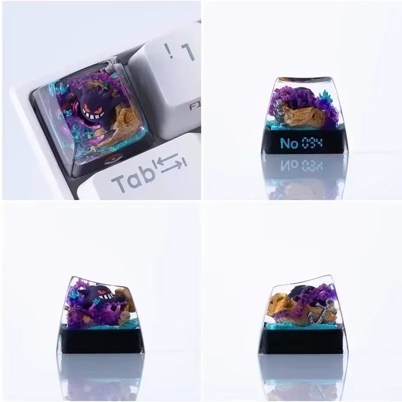 Gengar Pikachu Charizard Eevee Custom Resin Micro Transparent Key Cap Mechanical Creative Single Computer Keyboard Cap