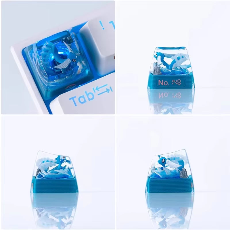 Gengar Pikachu Charizard Eevee Custom Resin Micro Transparent Key Cap Mechanical Creative Single Computer Keyboard Cap